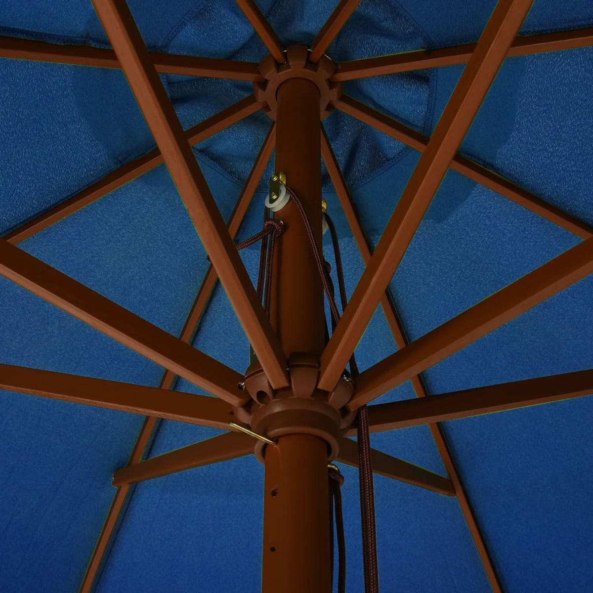 SONNENSCHIRM mit Holzmast 330 cm Azurblau - Blau, Textil (330/330cm) - furnicato