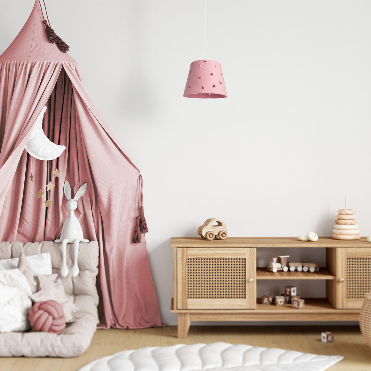 PENDELLEUCHTE Hugo Pd1 Glen - Rosa, Metall (33/33/23.9cm) - Paco Home