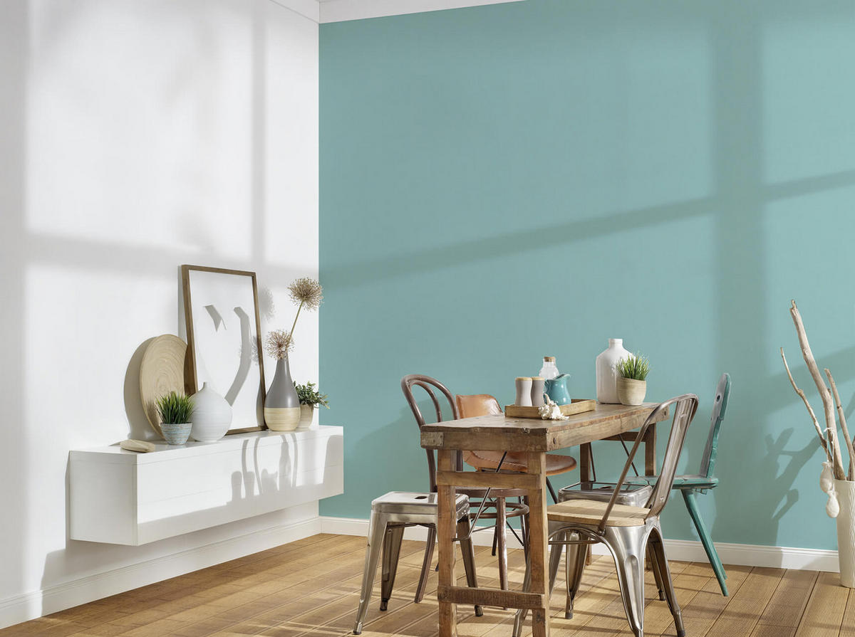 VLIESTAPETE Türkis 53/1005 cm - Türkis, Textil (53/1cm) - KUNSTLOFT