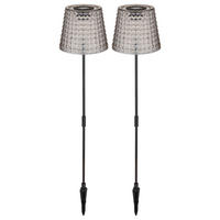 LED AUSSENLEUCHTE Kunststoff Grau 2er Set - Grau, Kunststoff (12.5/12.5/60cm) - Globo Lighting