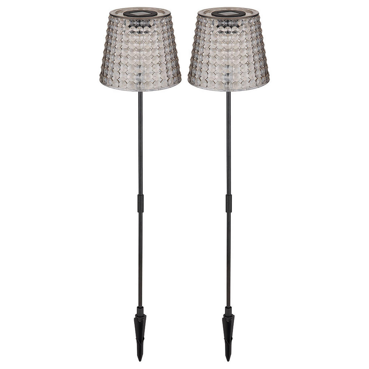 LED AUSSENLEUCHTE Kunststoff Grau 2er Set - Grau, Kunststoff (12.5/12.5/60cm) - Globo Lighting