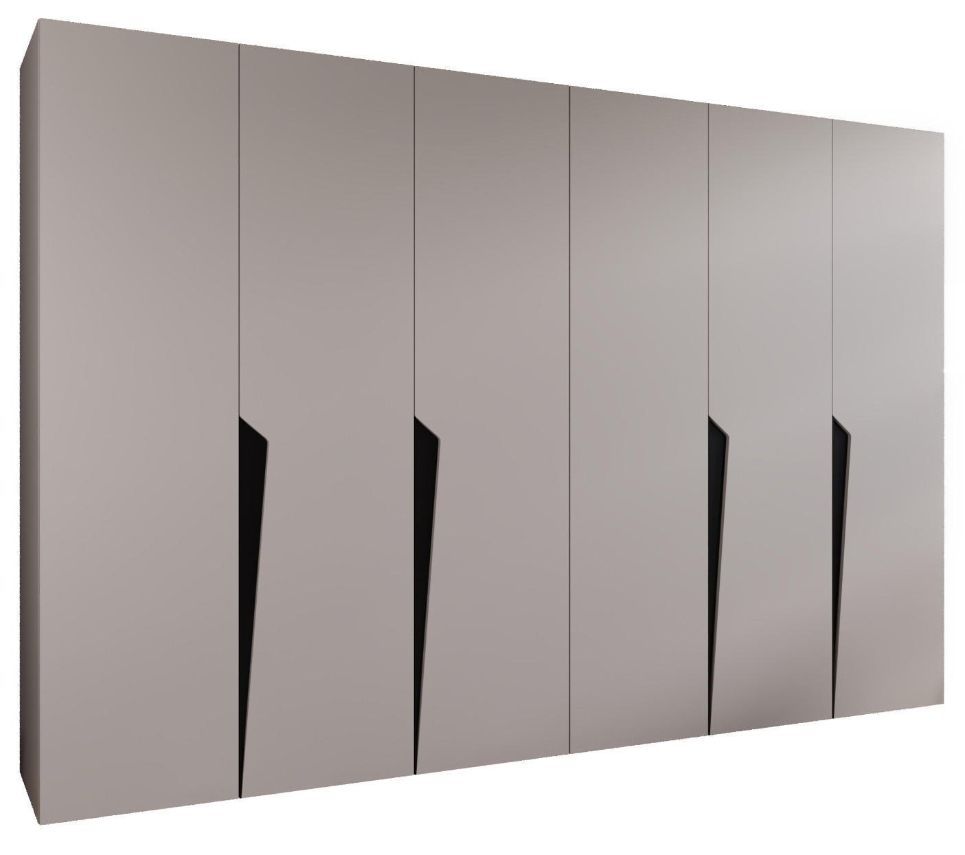 Abiks Möbel Drehtürenschrank Beige, Schwarz 300x202x52 cm