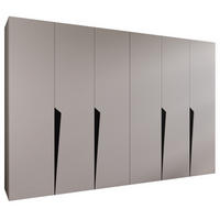 DREHTÜRENSCHRANK 202/300/52 6-türig - Beige/Schwarz, Holz/Metall (300/202/52cm) - Abiks Möbel