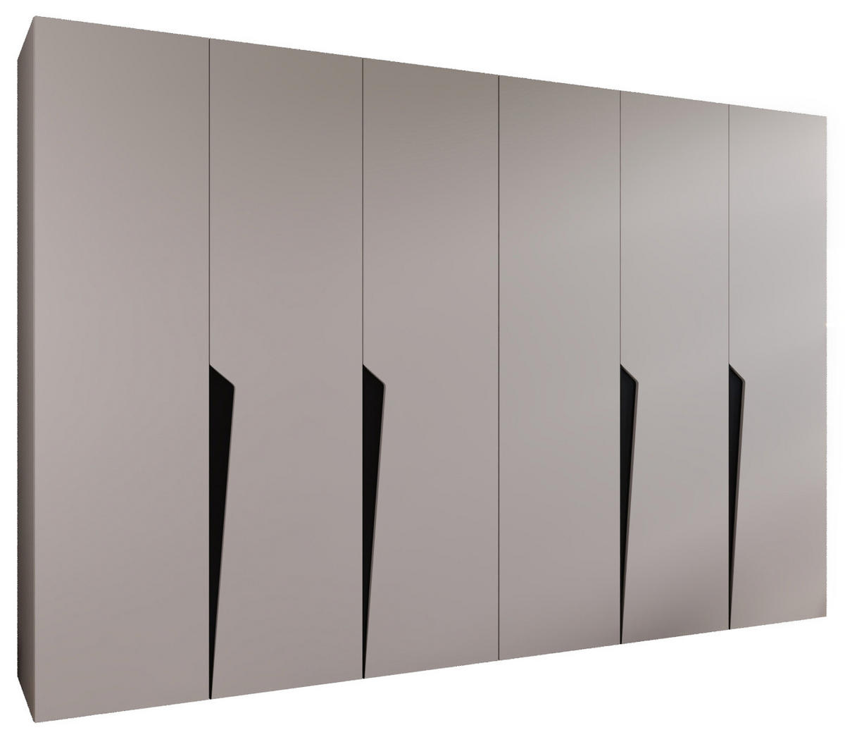 DREHTÜRENSCHRANK 202/300/52 6-türig - Beige/Schwarz, Holz/Metall (300/202/52cm) - Abiks Möbel