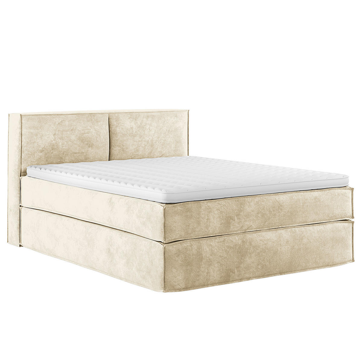BOXSPRINGBETT mit Kopfteil - Premium - Beige, Textil (160/200cm) - home24