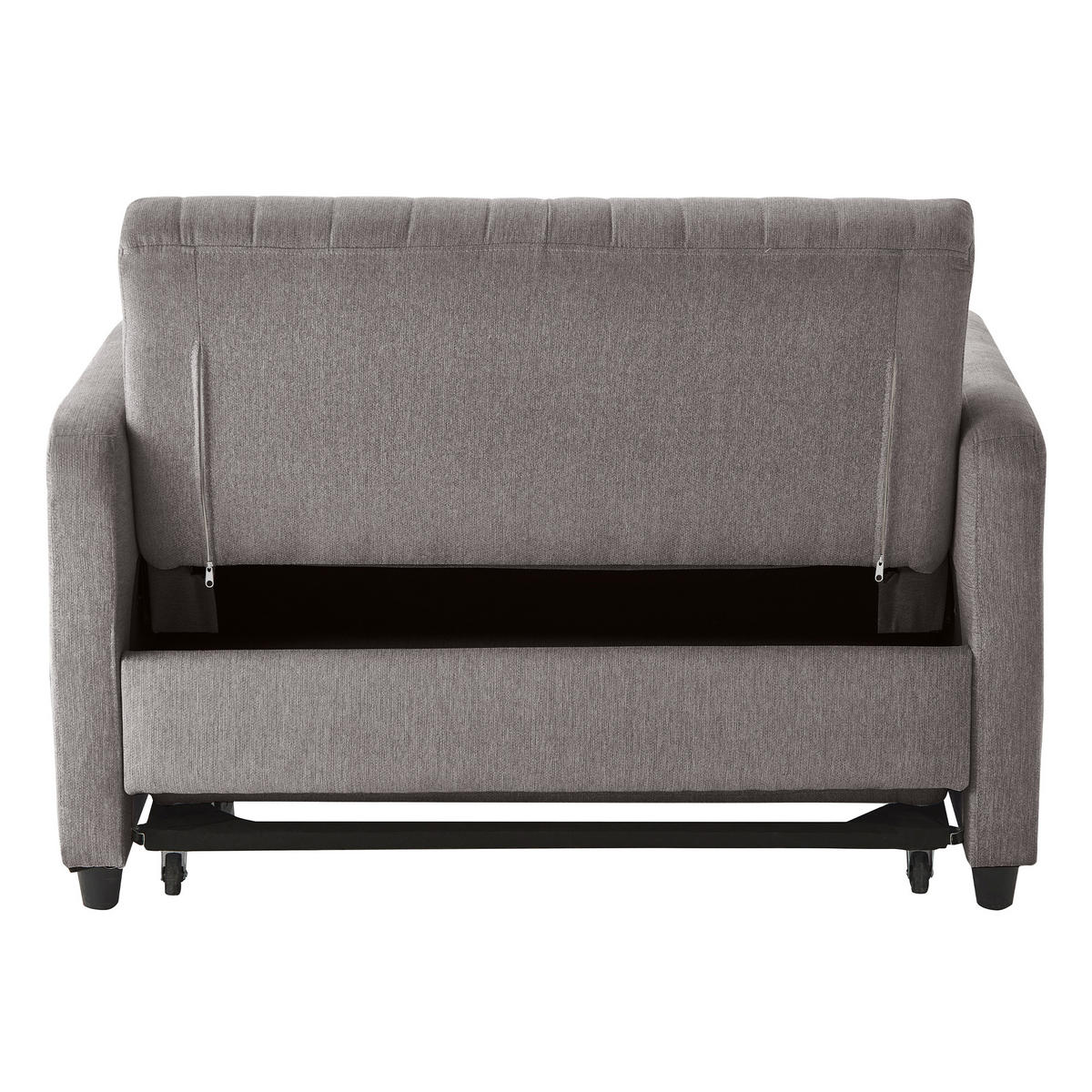 SCHLAFSOFA 2-SITZER Leinen Grau mit Schlaffunktion, verstellbarer Rückenlehne und inkl. Kissen - Grau, Kunststoff/Textil (114/82.5/77cm) - WISHDOR