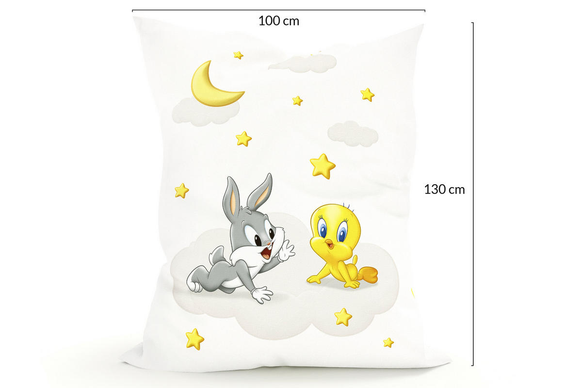 KINDER-SITZSACK - Looney Tunes - Gelb/Hellgrau, Textil (100/25/135cm) - Green Bean