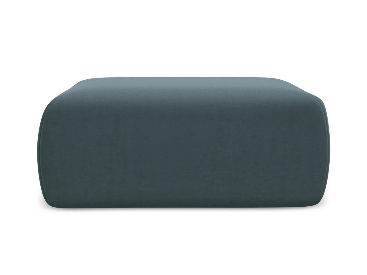POUF Samt Stoff Blau - Blau/Petrol, Kunststoff/Textil (102/40/62cm) - Makamii