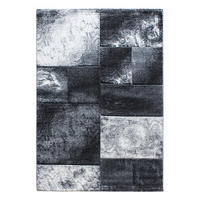 TEPPICH Kurzflor Karo Look Polypropylen Wohnzimmer Grau Läufer 80x150 - Grau, Textil (80/150cm) - KADIMA DESIGN