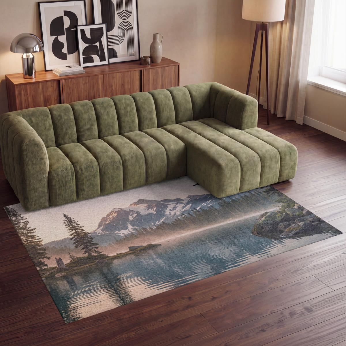 KOBERCE - Hory - Voda - Stromy - 230x150 cm - viacfarebná, textil/plast (230/0.4cm) - OnlyWow