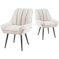 ESSZIMMERSTUHL Mika-Tara - Creme/Schwarz, Textil/Metall (60/88/68cm) - DUBI Möbel