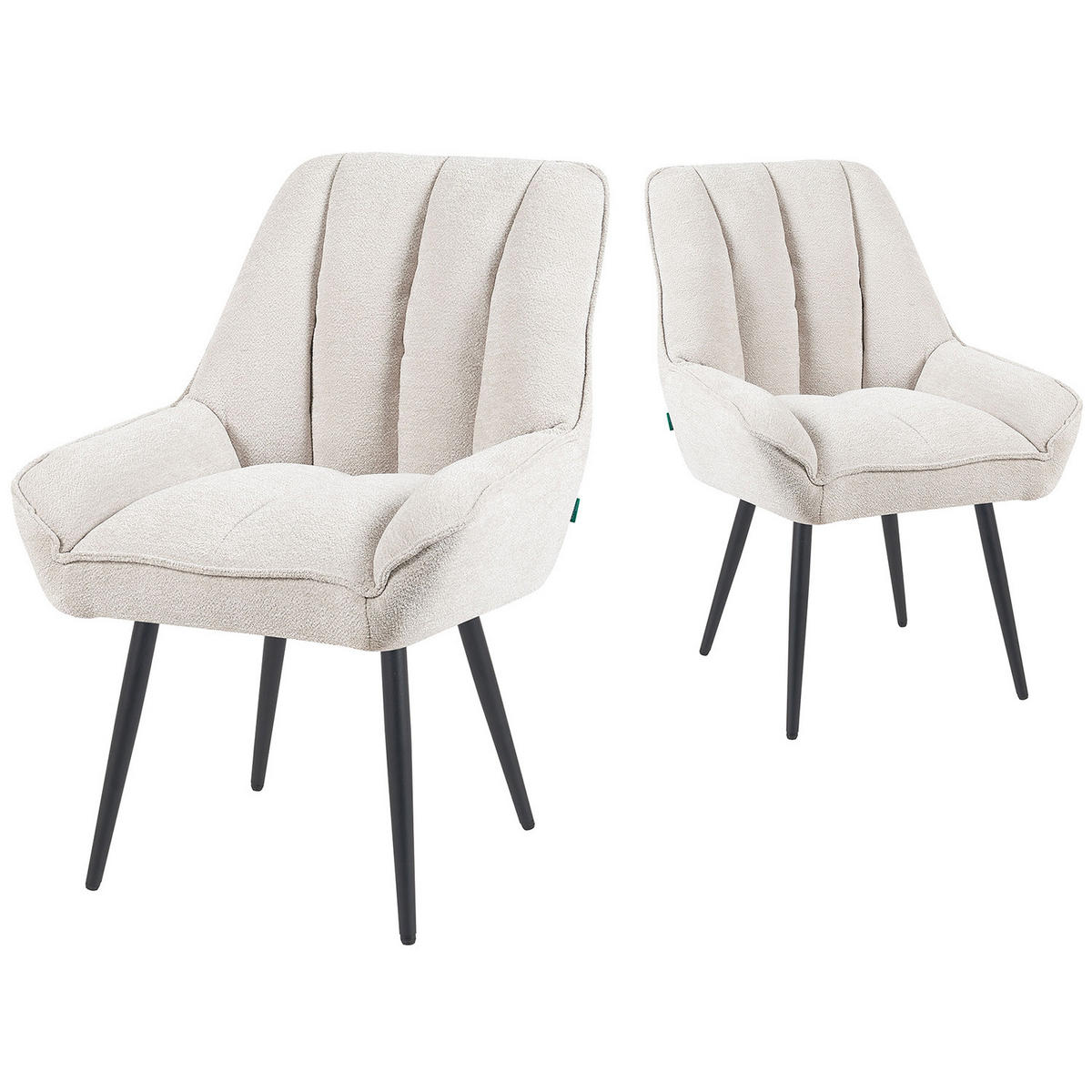 ESSZIMMERSTUHL Mika-Tara - Creme/Schwarz, Textil/Metall (60/88/68cm) - DUBI Möbel