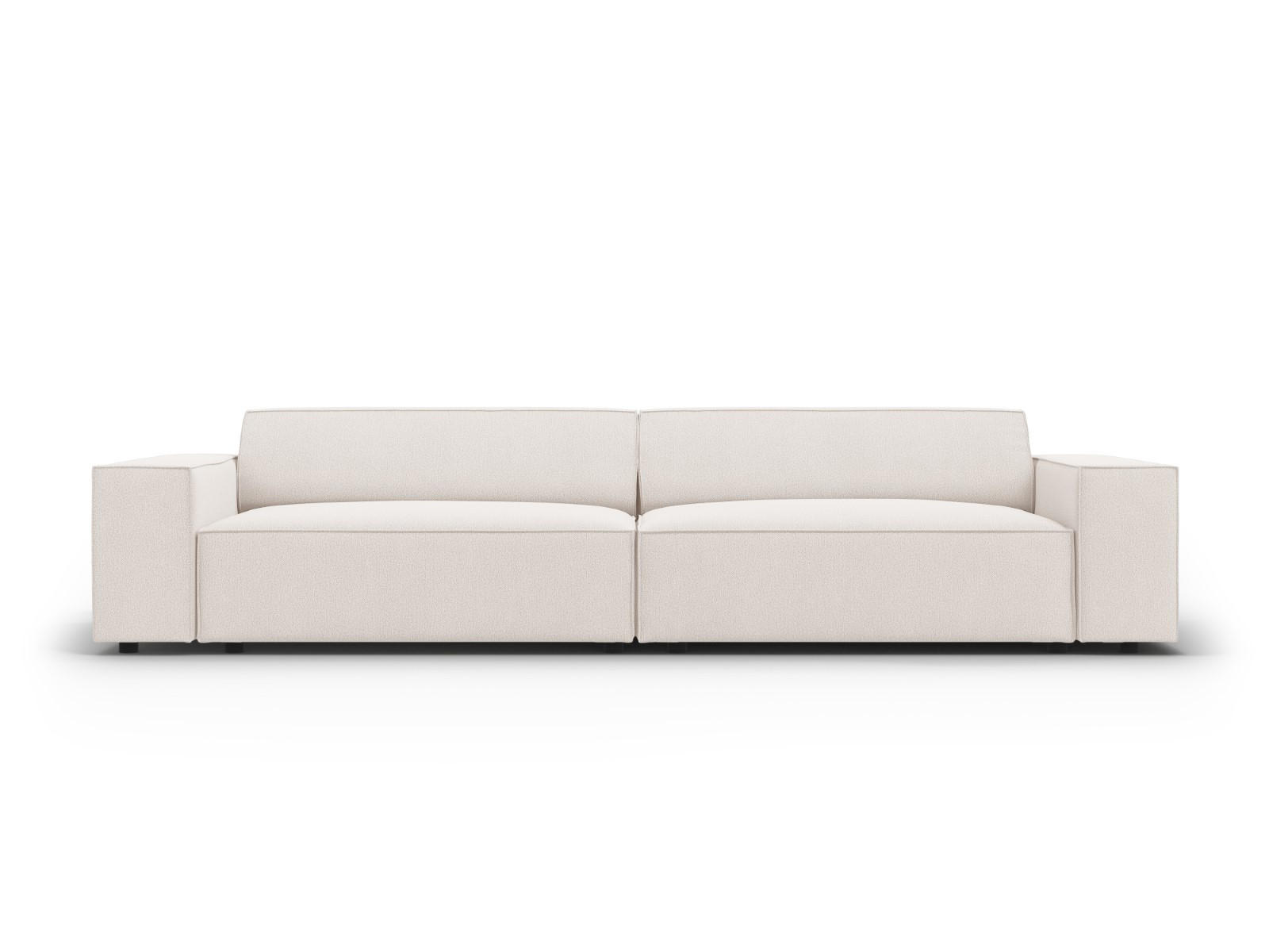 SOFA Jodie aus strukturiertem Stoff leichtes beige 3 Sitzplätze - Beige, Textil (102/70/204cm) - Micadoni