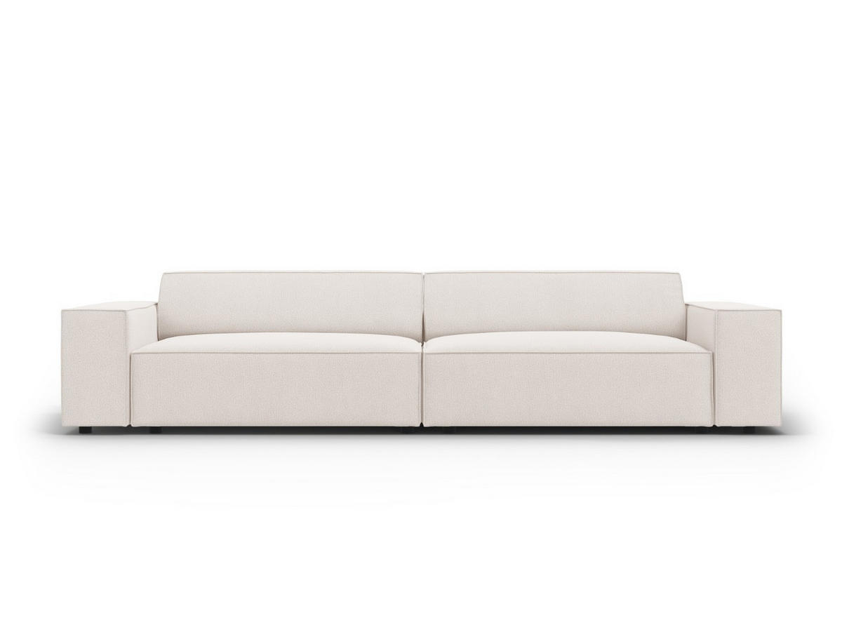 SOFA Jodie aus strukturiertem Stoff leichtes beige 4 Sitzplätze - Beige, Textil (102/70/244cm) - Micadoni