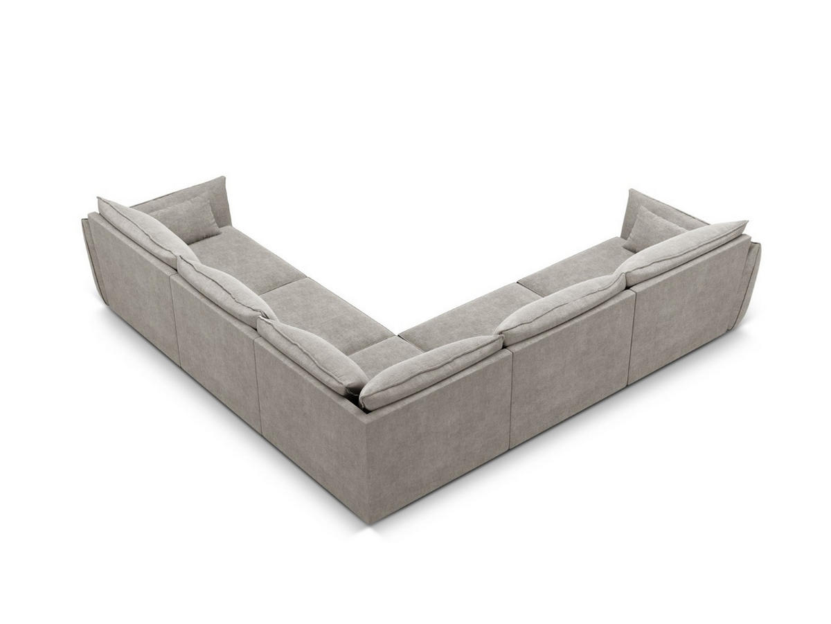 WENDBARES-ECKSOFA Kaelle aus Chenille-Stoff hellgrau 7 Sitzplätze - Hellgrau, Textil (286/286cm) - Micadoni