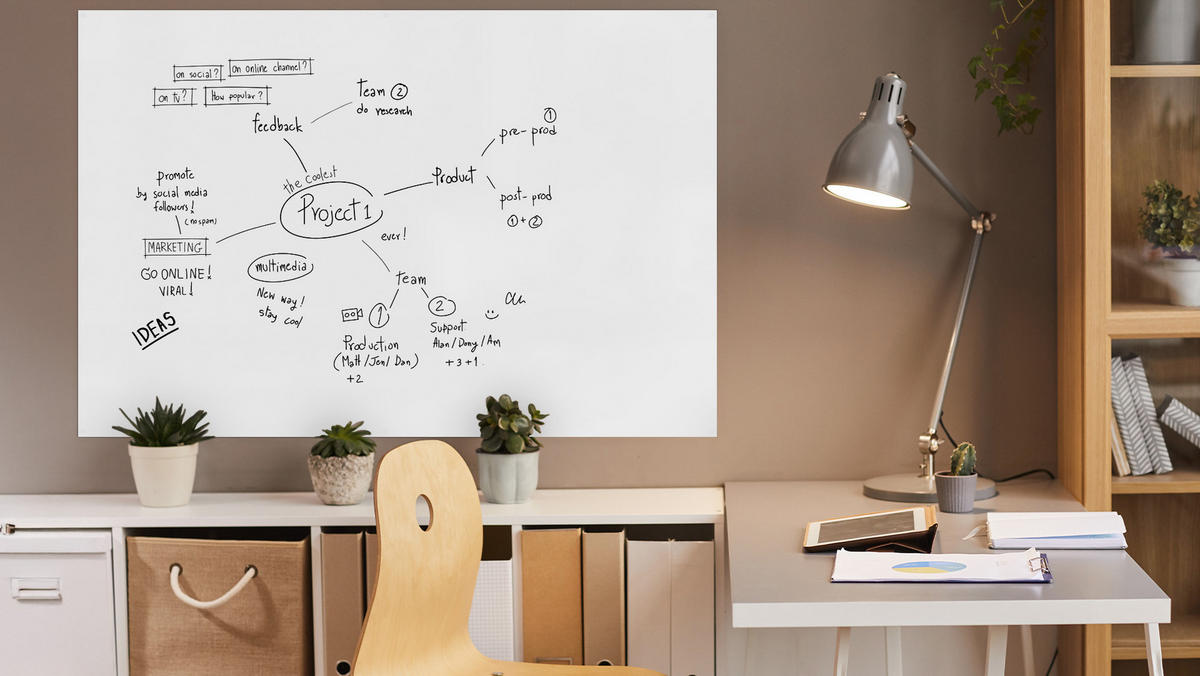 MAGNETPLATTE rahmenloses SLIMboard - Magnetisches trocken abwischbares Whiteboard 180x120 cm - Weiß, Metall (180/120/0.3cm) - ALLboards