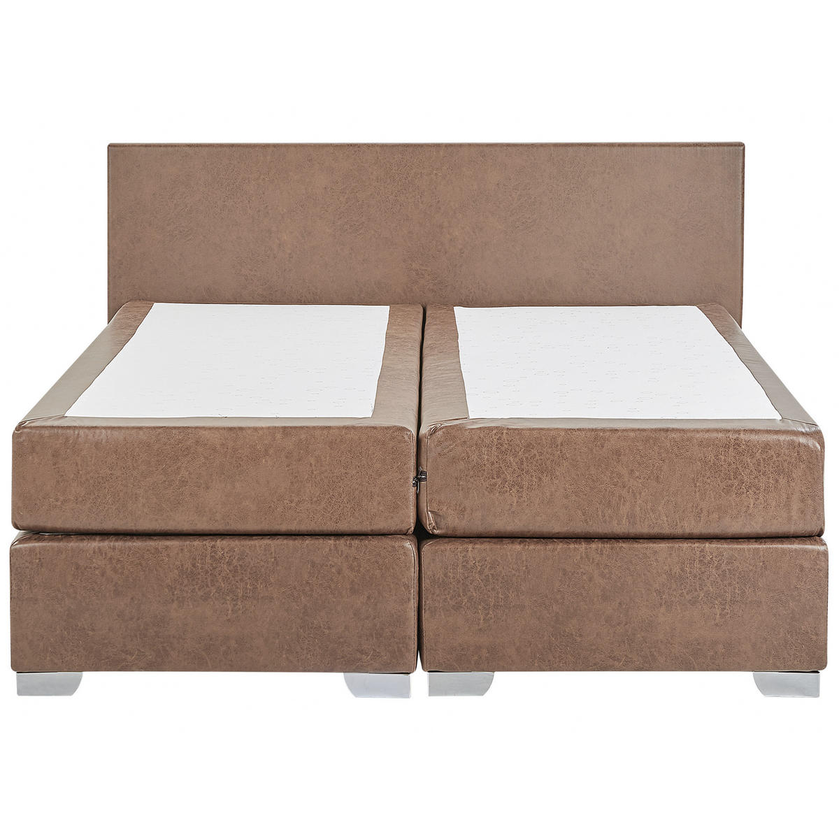 BOXSPRINGBETT 180/200cm Braun President - Braun, Kunststoff/Textil (180/200cm) - Beliani