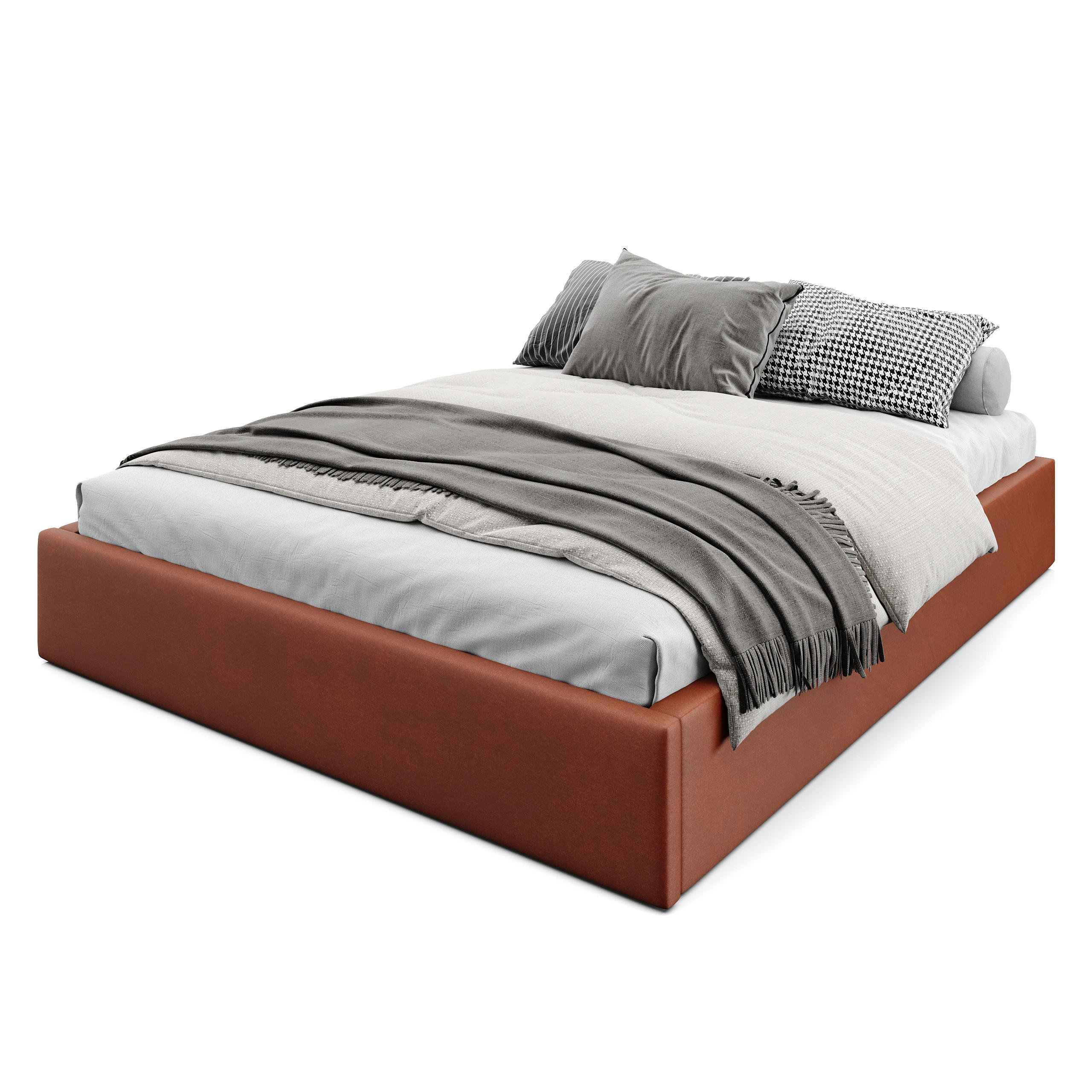 POLSTERBETT 160x200cm Bett mit Stauraum Lattenrost Honigfarbe - Braun/Orange, Holz/Holzwerkstoff (160/200cm) - Muralo