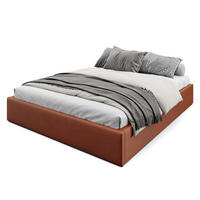 POLSTERBETT 160x200cm Bett mit Stauraum Lattenrost Honigfarbe - Braun/Orange, Holz/Holzwerkstoff (160/200cm) - Muralo