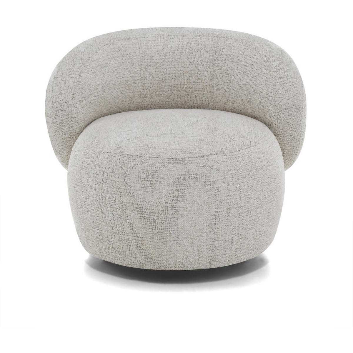 SESSEL Mao, Drehsessel mit runder Form, Beige, Chenille-Stoff - Beige, Textil (99/82/91cm) - Beautysofa