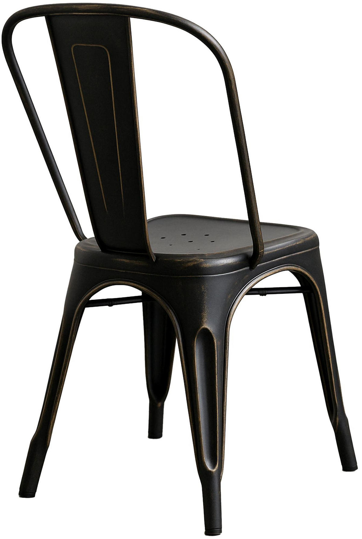 BESUCHERSTUHL Metall Schwarz-Gold - Goldfarben/Schwarz, Metall (44/89/48cm) - CLP