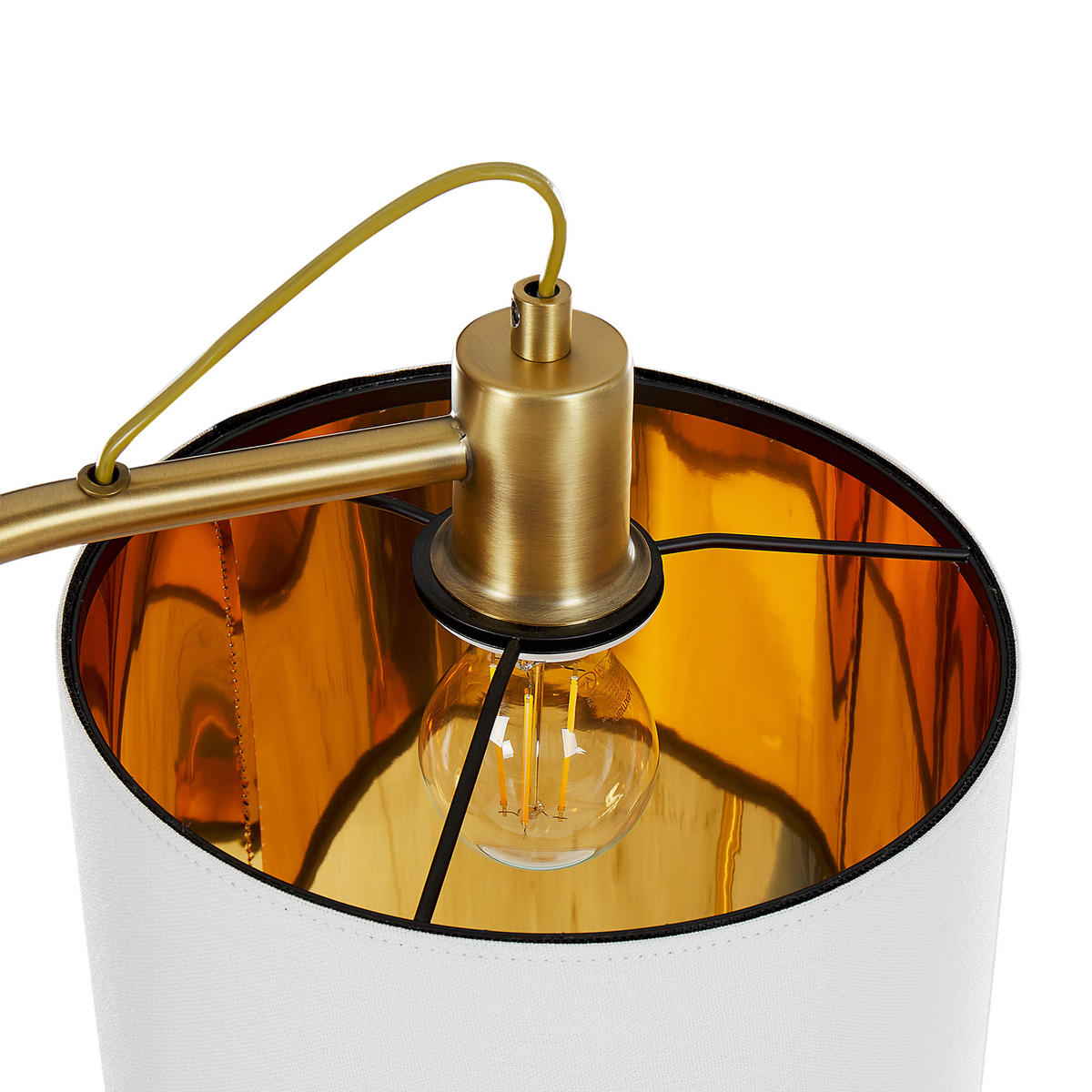 STEHLAMPE Kupfer/Weiß Liberia - Weiß/Kupferfarben, Metall (31/25/155cm) - Beliani