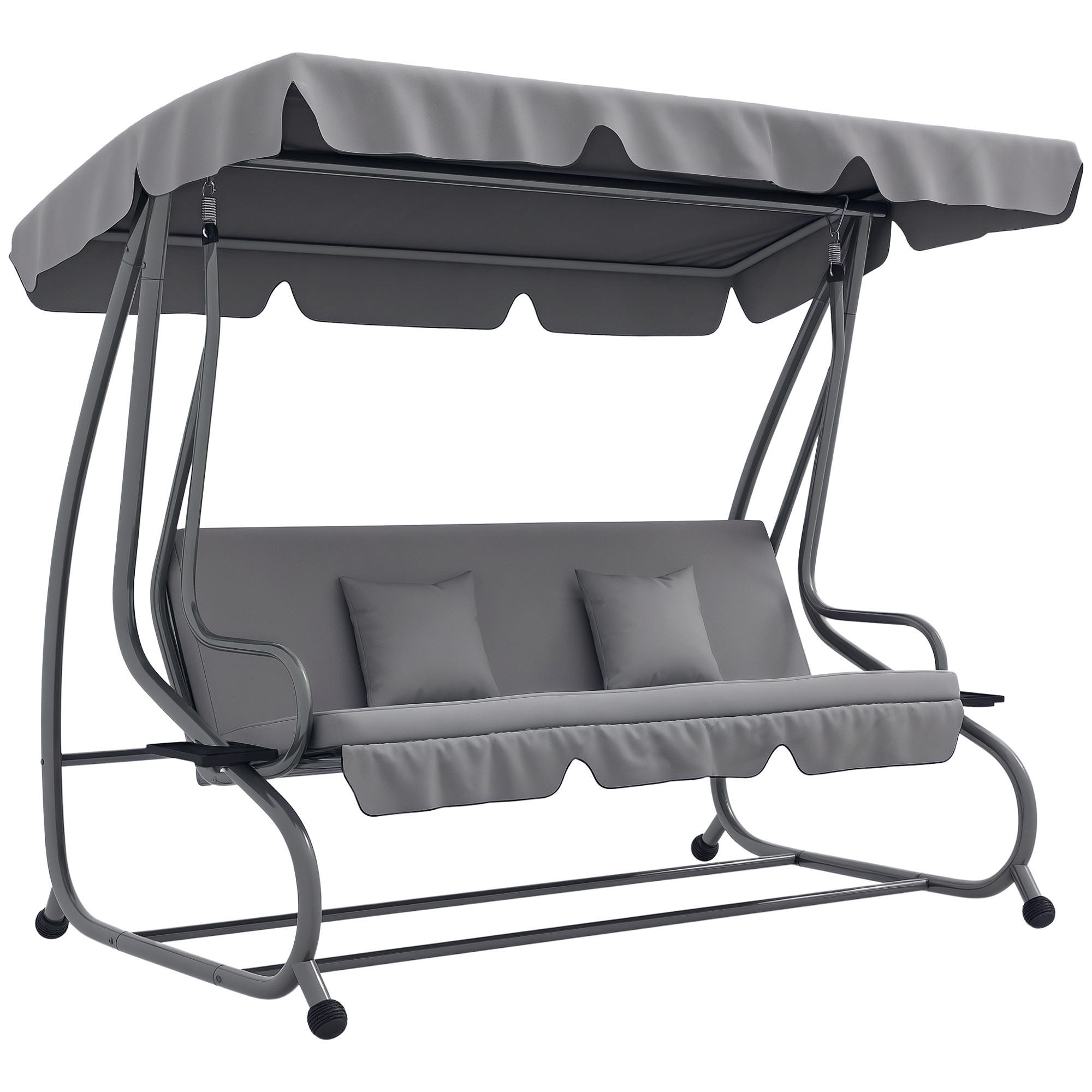 HOLLYWOODSCHAUKEL Hellgrau 200.0/120.0/164.0cm - Hellgrau, Metall (120/164/200cm)