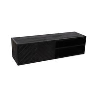 LOWBOARD Cosmopolitan Mangoholz 120 cm / 35 cm Schwarz - Schwarz, Holz (120/33/35cm) - Villa Möbel