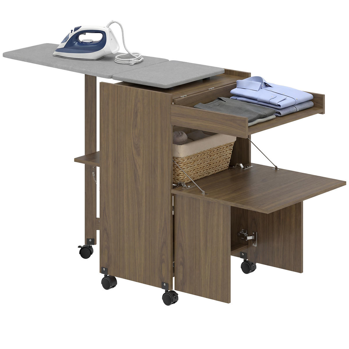 BÜGELBRETTSCHRANK Braun 1 Stück - Braun, Holzwerkstoff (55/87/154cm) - GiPP