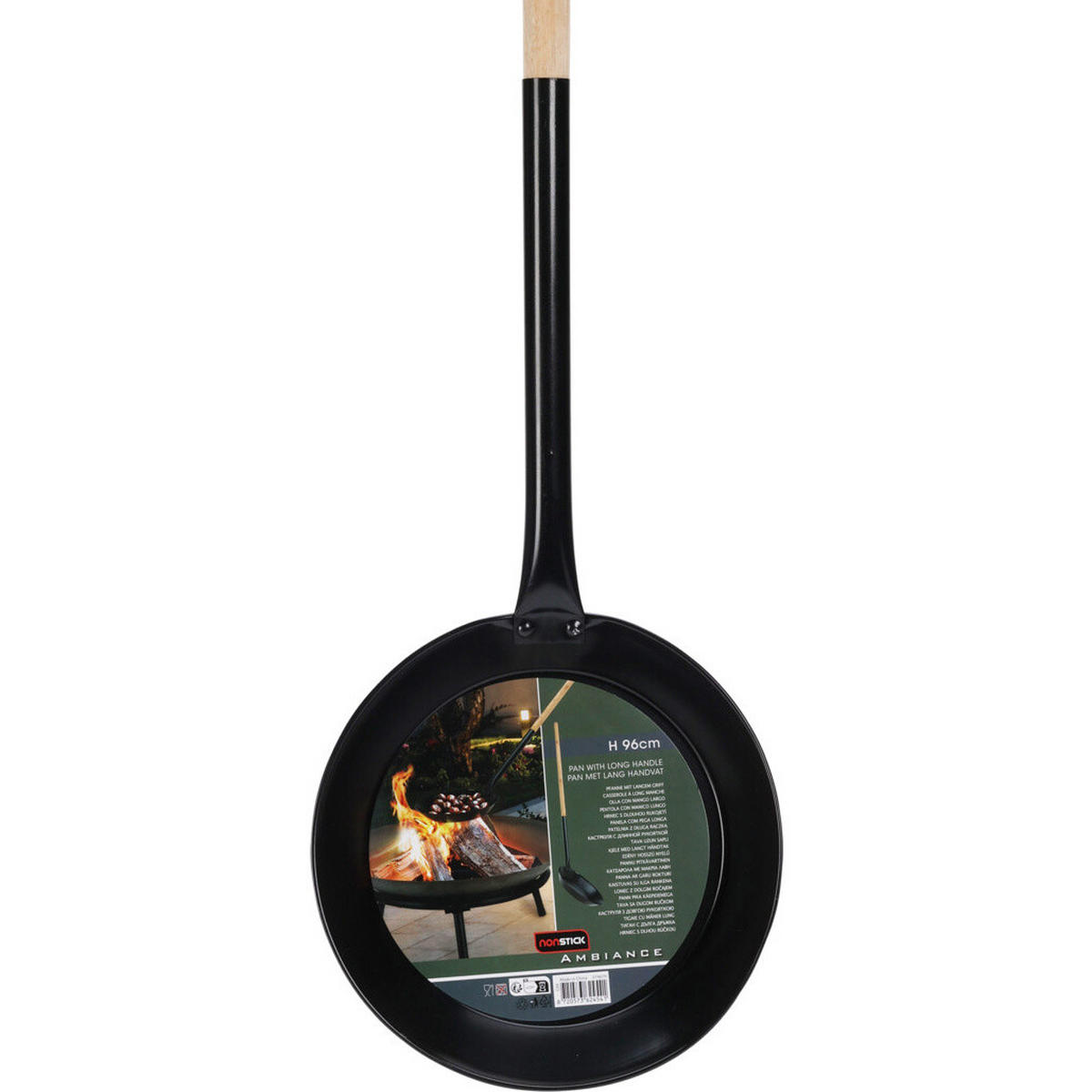 BRATPFANNE Lagerfeuer 96 cm - Schwarz, Metall (17/25/115cm) - Ambiance