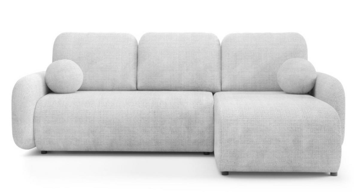 ECKSOFA Hellgrau KOMA Mit Schlaffunktion - Hellgrau/Grau, Textil (228/147cm) - Sepro Meble