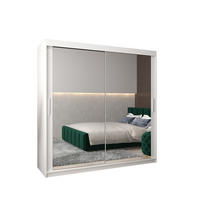 SCHWEBETÜRENSCHRANK 200/200/62 2-türig - Silberfarben/Weiß, Holz/Kunststoff (200/200/62cm) - MÖBEL KRYSPOL