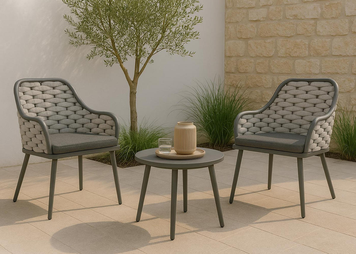 GARTENSTUHL Hellgrau, Grau - Hellgrau/Grau, Textil (59/84/63cm) - MCW
