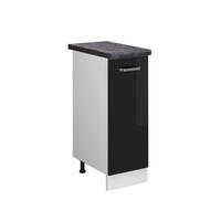 APOTHEKERSCHRANK R-Line Schwarz Hochglanz 30 cm, AP Anthrazit - Schwarz Hochglanz/Schwarz, Holzwerkstoff (30/81.6/60cm) - Vicco