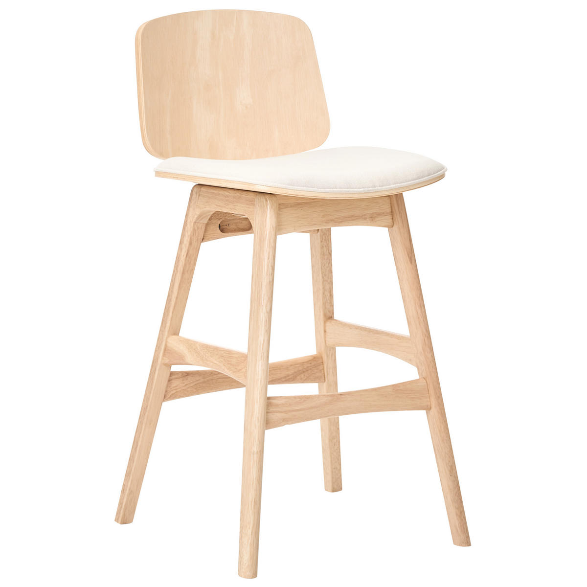 SCAUN DE BAR set de 2 lemn maro deschis/bej deschis Charleston - bej, material textil (47/92/50cm) - Beliani