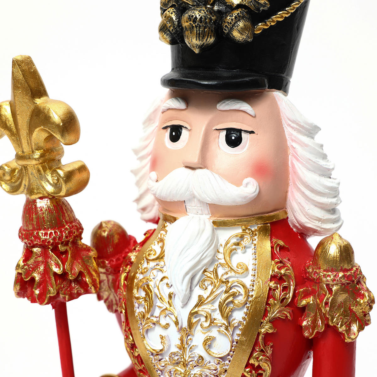 NUSSKNACKER Figur B13 x T12 x H51.5 cm - Rot, Naturmaterialien (12/51.5/13cm) - Hometopia