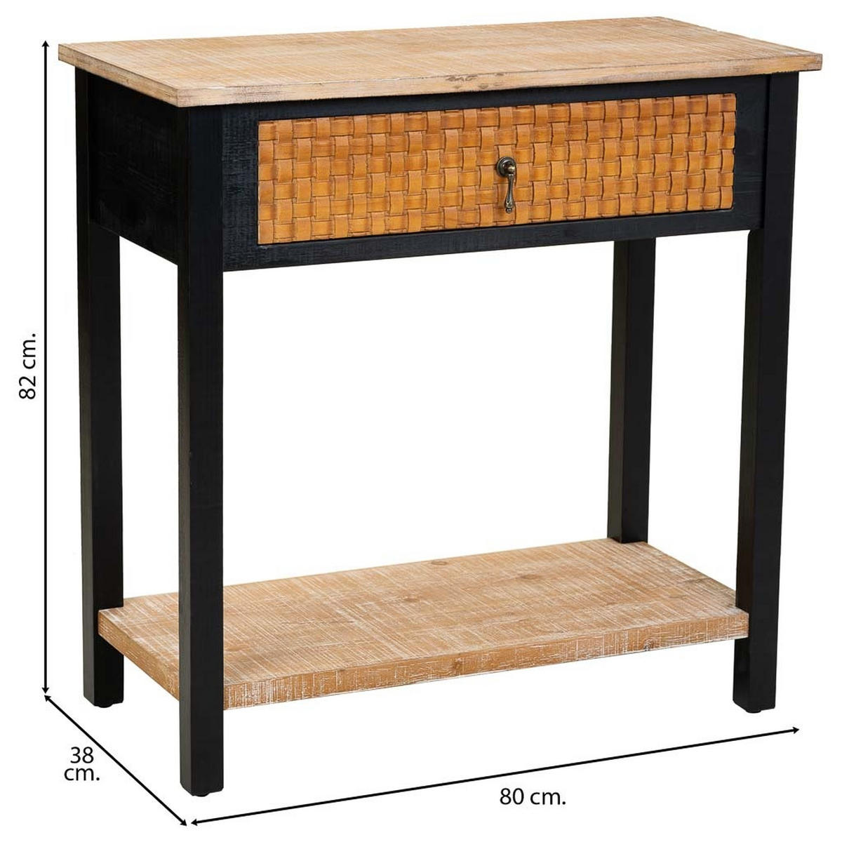 KONSOLENTISCH aus Holz, 80x38x82cm - Schwarz, Holz (38/80/82cm) - Wanderlust