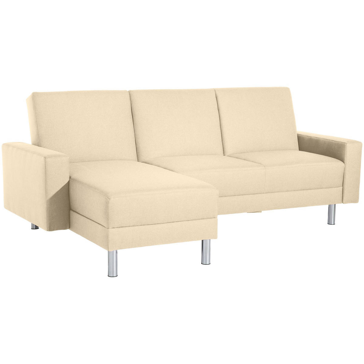 FUNKTIONSSOFA mit Hocker Katryna Flachgewebe beige - Beige, Kunststoff (144/92/230cm) - 58aufmkessel
