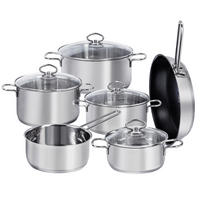 TOPFSET Merkur aus Edelstahl, Induktion, Literskala, Schüttrand - Edelstahlfarben, Metall - KOPF