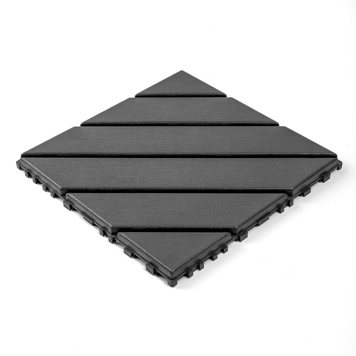 TERRASSENFLIESE 30.5/30.5/2 Dunkelgrau, 12"x12" Quadratisch, Plastik 44 Stück - Dunkelgrau, Kunststoff (30.5/30.5/2cm) - Oxeza