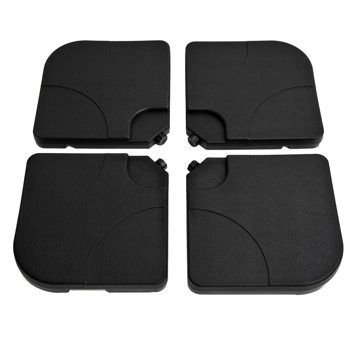 SONNENSCHIRMSTÄNDER Schirmständer für Bodenkreuz befüllbar, 4-teilig, Schwarz, 50x50cm - Schwarz, Kunststoff (50/50cm) - Outsunny