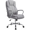 CHEFSESSEL Stoff Grau - Chromfarben/Grau, Textil/Metall (62/115/70cm) - CLP