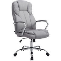 CHEFSESSEL Stoff Grau - Chromfarben/Grau, Textil/Metall (62/115/70cm) - CLP