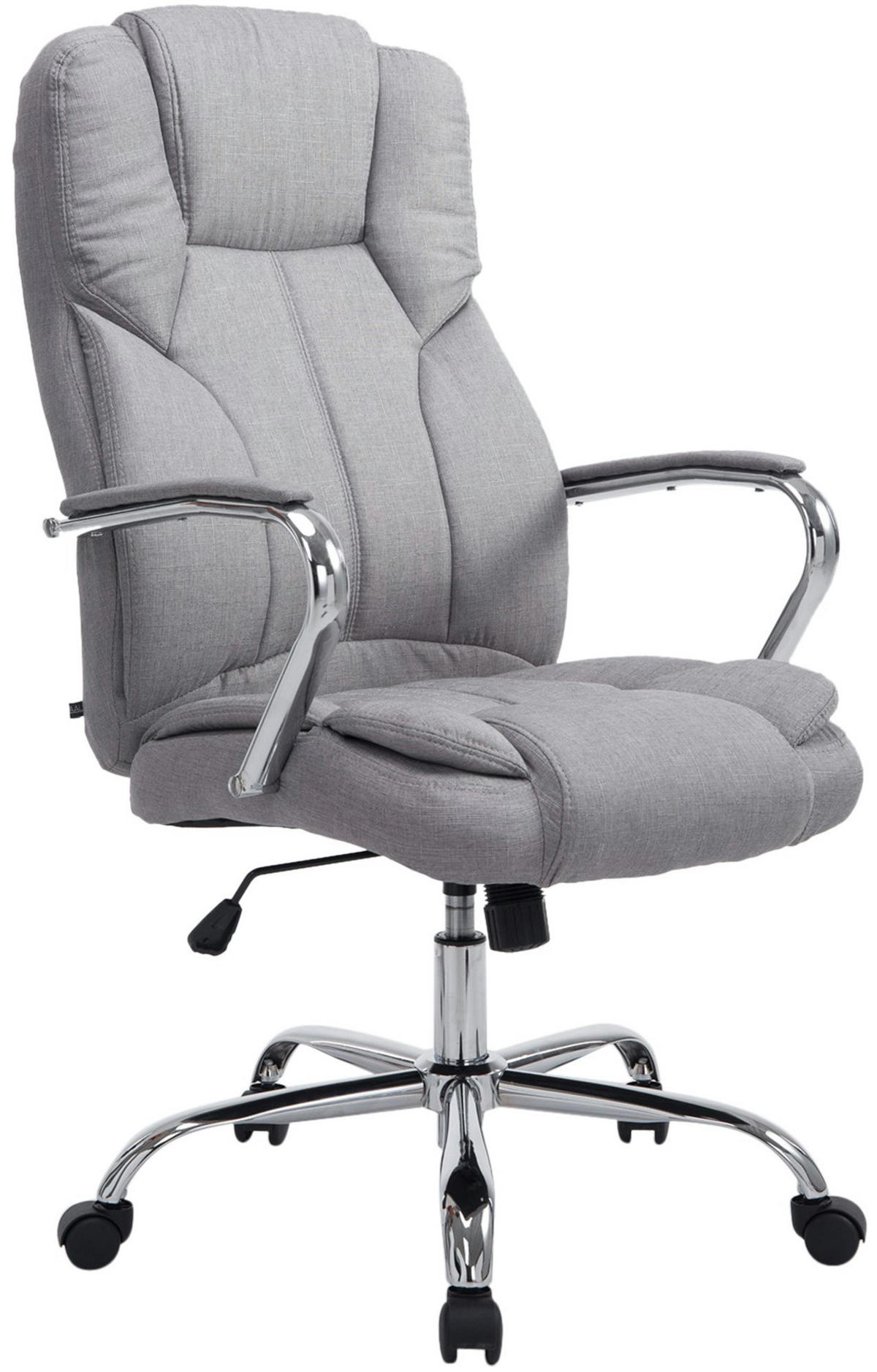 CHEFSESSEL Stoff Grau - Chromfarben/Grau, Textil/Metall (62/115/70cm) - CLP