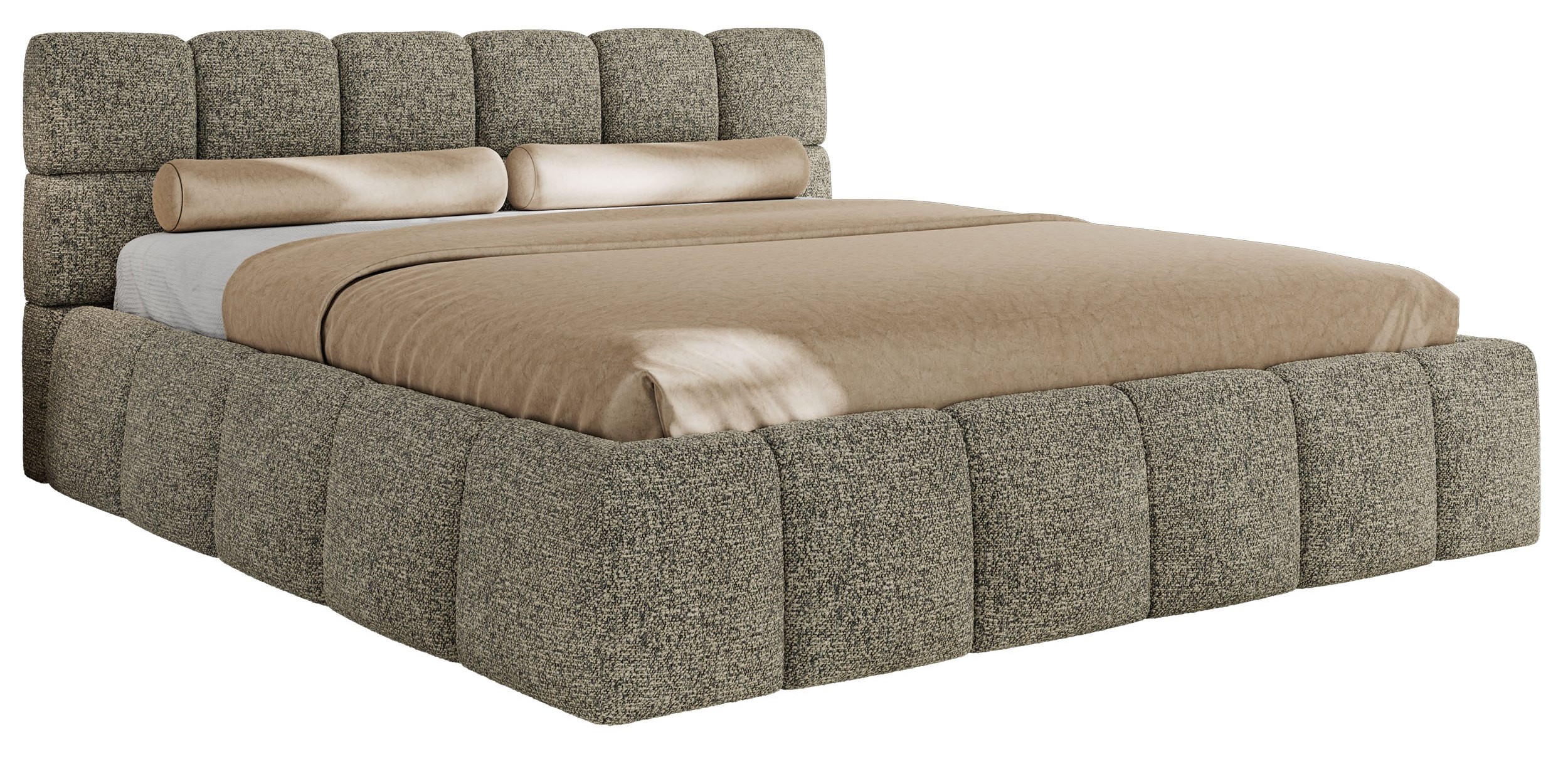 POLSTERBETT NIRA CLASSIC 200/200 - Grau Strukture - Pocket-Matratze - Grau, Textil (200/200cm) - MKS