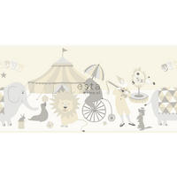 TAPETENBORDÜRE Zirkus 500 x 26.5 cm - Grau, Papier (500/0.1cm) - ESTAhome