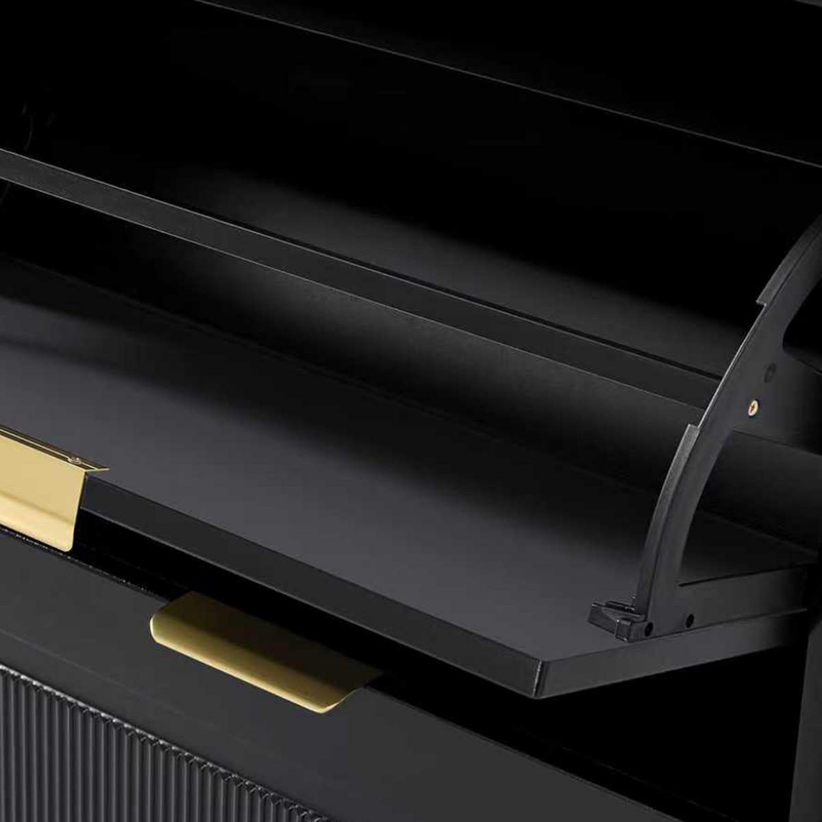 SCHUHSCHRANK aus MDF & Spanplatte 60x24x114cm in Schwarz mit Kippsicherung - Schwarz, Holzwerkstoff (60/114/24cm) - Modfu