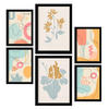POSTER Set Mit 6 Ethikstile 2 In Blume Zusammenfassung Ästhetische Dekorative Gemälde Für Ihr Wohnzimmer Schlafzimmer Zuhause A3 & A4 Schwarzer Rahmen - Schwarz, Papier (29/3cm) - Nacnic