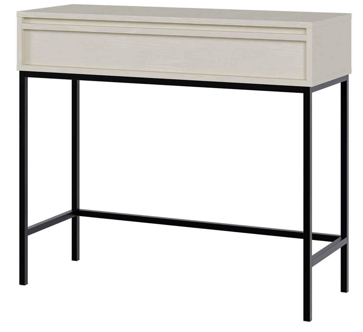 KONSOLENTISCH Evo Hellbeige mit Metallgestell 90 cm - Beige/Schwarz, Holzwerkstoff/Metall (34/90/79cm) - Selsey