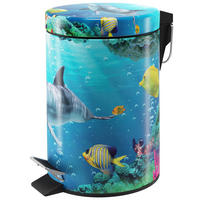 KOSMETIKEIMER Delphin Korallen - Türkis/Blau, Kunststoff/Metall (17/25/25cm) - Sanilo